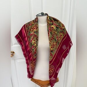 Elegant Red and Gold Scarf